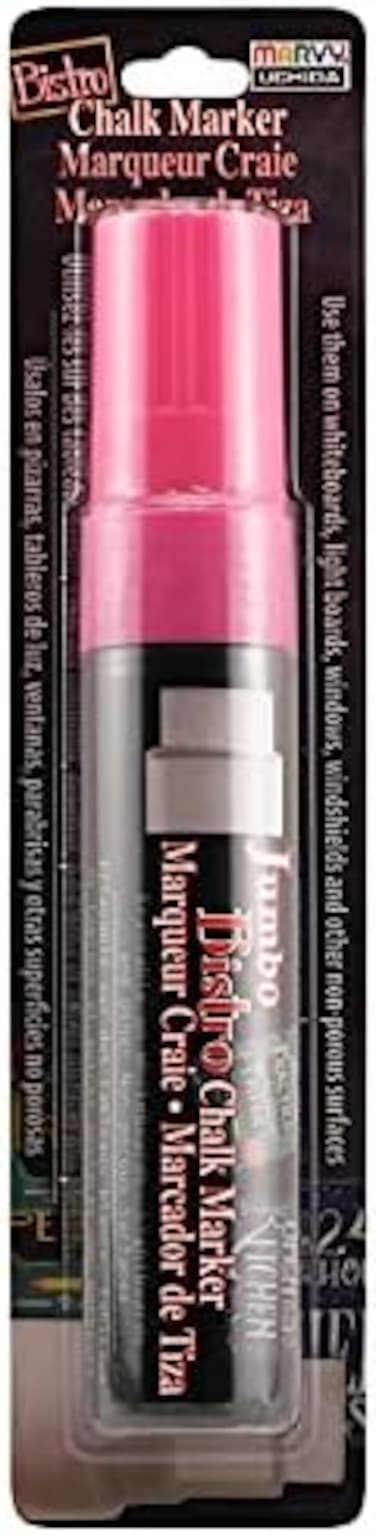 Uchida 481-C-F9 Marvy Jumbo Broad Point Tip Bistro Chalk Marker, Fluorescent Pink
