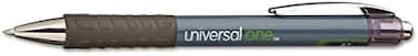 Universal 39720 1 Dozen Medium 0.7 mm Black Ink Silver Barrel Comfort Grip Retractable Gel Pens