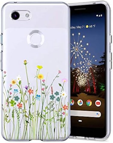 حافظة Unov Pixel 3A شفافة مع تصميم ناعم من مادة TPU ممتصة للصدمات ونمط منقوش نحيف غطاء خلفي واقٍ لهاتف Pixel 3A مقاس 5.6 بوصات Google Pixel 3A شفاف