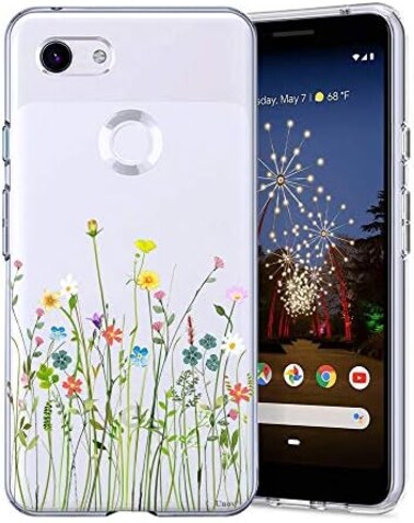 حافظة Unov Pixel 3A شفافة مع تصميم ناعم من مادة TPU ممتصة للصدمات ونمط منقوش نحيف غطاء خلفي واقٍ لهاتف Pixel 3A مقاس 5.6 بوصات Google Pixel 3A شفاف