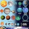200+Pcs Glow In The Dark Stars And For Ceiling, 3D Realistic Nasa Space Decor Dwarf Pluto Moon Sun Glow In The Dark Stars, Solar System For Kids Wall Decals, Boys Room Decor