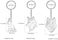 Stainless Steel Hollow Out Animal Keychain Backpack Car Purse Keys Accessories Purse Charm Key Ring For Men And Women