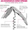 Waiters Corkscrew Wine Opener - Professional Quality 3-In-1 Stainless Steel Wine Key With Beer Opener For Servers And Bartenders - Manual Simple Wine Bottle Opener. Includes Wineguide Ebook