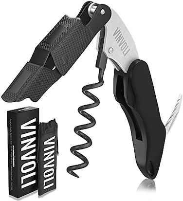 Professional Waiters Corkscrew Wine Bottle Opener - Improved 2024 Multi-Functional 3-In-1 Cork Screw Bottle Openers - Wine Opener Corkscrews - Cool Beer Opener Wine Key With Wine Foil Cutter