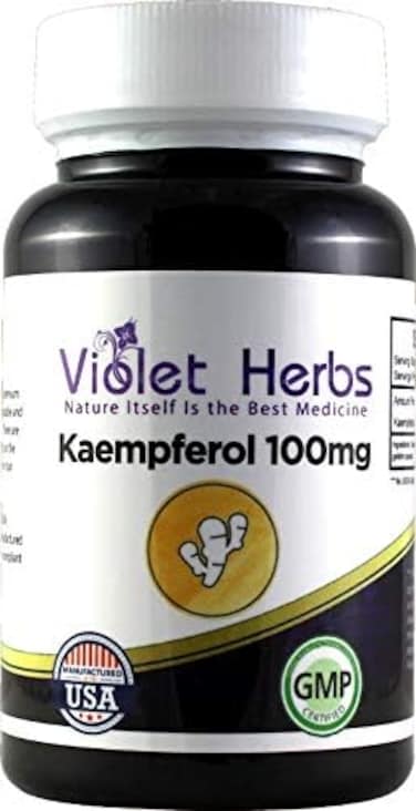 Kaempferol 100Mg 60 Count Bottle, Capsule, Kaempferia Galangal, Rice Flour, Magnesium Sterate, Gelatin Capsule