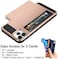 Case For iPhone 11 Pro Max Case Wallet Credit Card Holder Slot Sliding Door Hidden Pocket Dual Layer Hybrid Bumper Armor Protective Hard Shell Back Cover For iPhone 11 Pro Max 6.5 Rose Gold
