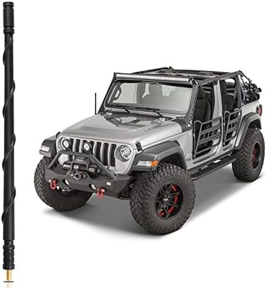 Vofono 13 Inch Antenna For Jeep Wrangler Jk Jl Gladiator Jt 2007-2024, New Spiral Flex Rubber Antenna Replacement, Jeep Wrangler Gladiator Accessories