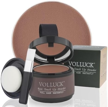 Volluck Root Touch Up Hair Powder Root Cover Up Hairline Shadow Powder Stick, Root Touch Up Dark Brown For Thinning Hair For Women And Men, Bald Spots, Eyebrows, Beard Line, Auburn, Pack Of 1