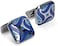 Cufflinks Unique Square Enamel Blue Cuffs Luxury French Shirts Silver Cuff Link For Men 1 Set