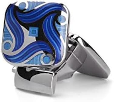 Cufflinks Unique Square Enamel Blue Cuffs Luxury French Shirts Silver Cuff Link For Men 1 Set