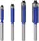 Wolfride 4Pcs Flush Trim Router Bit Set 1/4 Inch Shank Top Bearing Flush Trim Router Bit
