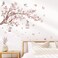 Wondever Cherry Blossom Flowers Wall Stickers Pink Magnolia Floral Tree Branch Birds Peel And Stick Wall Art Decals For Living Room Bedroom Tv Wall