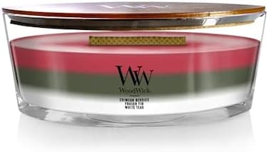 شمعة Woodwick Ellipse المعطرة، ثلاثية إكليل الشتاء، 16 أونصة، وقت احتراق يصل إلى 50 ساعة