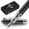 Wordsworth &amp; Black Majesti Fountain Pen - (Checked), Luxury Case, Chrome Finish, Iridium Medium Nib - 24 Ink Cartridges, Refillable Ink Converter-Calligraphy Pen-Best Business Gift Set For Men &amp; Women