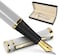 Wordsworth &amp; Black Fountain Pen Set, Medium Nib, Includes 6 Ink Cartridges And Ink Refill Converter, Gift Case, Journaling, Calligraphy, Smooth Writing Pens [White Gold], Perfect For Men And Women