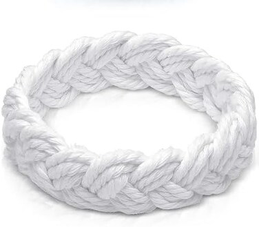 White Cotton Sailor Knot Bracelet, Medium, Cotton