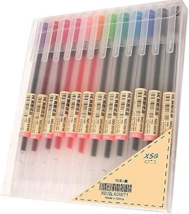 قلم حبر جل ممتاز أقلام ذات نقاط دقيقة قلم حبر جاف 0.5 مم للمكتب الياباني مستلزمات القرطاسية المدرسية 12 عبوة