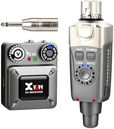 نظام مراقبة Xvive U4 اللاسلكي داخل الأذن، جهاز إرسال نظام Iem احترافي وجهاز استقبال على شكل حزام للاستوديو، وبروفة الفرقة، والأداء المباشر (U4)