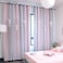 Yancorp Curtains For Girls Bedroom Kids Room Curtain Colorful Window Nursery Curtain 84 Inches Length Room Darkening Grommet 2 Layers (Pink Grey, W52 X L84)