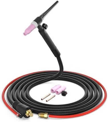 شعلة لحام Tig Wp-17V 13Ft 150Amp شعلة رفع Tig مبردة بالهواء لـ Yeswelder Mig-205Ds/Mig-250Pro النسخة السوداء لحام Mig/Arc-205Ds عصا لحام