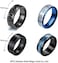 Stainless Steel Ring Set (4Pcs Band), Men's Wedding Rings, Cool Spinner Rings, Black, Silver, Gold, Blue, 8mm Width, Unisex