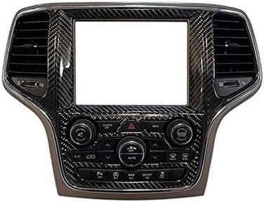 لوحة القيادة نظام تحديد المواقع والملاحة ملصق لسيارة جيب جراند شيروكي 2014 2015 2016 2017 2018 مجموعة كاملة من الملحقات الداخلية لوحة القيادة غطاء مزخرف من ألياف الكربون الحقيقية