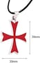 2 Pcs Masonic Knights Templar Crusader Red Cross Stainless Steel Pendant Necklace And Ring For Men