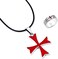 2 Pcs Masonic Knights Templar Crusader Red Cross Stainless Steel Pendant Necklace And Ring For Men