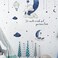 Yovkky Watercolor Blue Grey Sleeping Elephant Wall Decals, We Made A Wish Moon Star Cloud Stickers Hot Air Balloon Nursery Decor, Home Baby Shower Decoration Kids Toddler Bedroom Playroom Art Gift