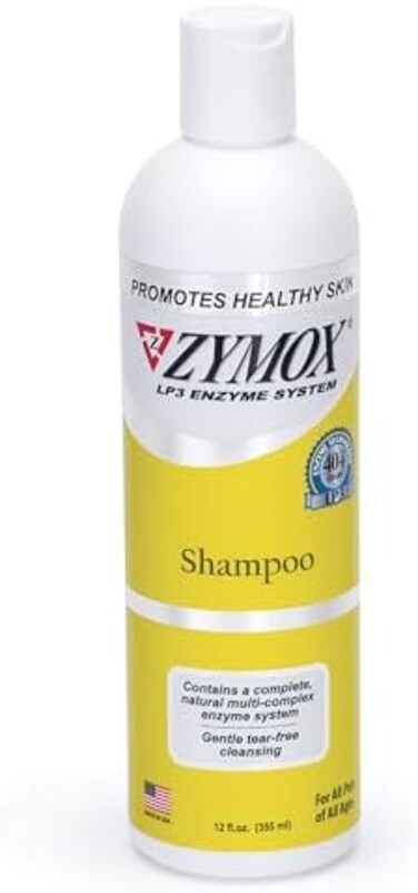 Zymox (12) - Enzymatic Bacterial &amp; Fungal Shampoo 350ml For Dogs &amp; Cats Gentle On Skin