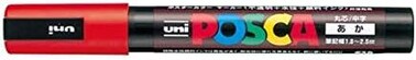 قلم تحديد متوسط ​​الحجم من يوني بوسكا، أحمر (Pc5M.15)