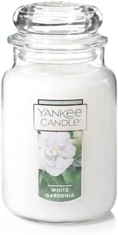 Yankee Candle White Gardenia Scented, Classic 22Oz Large Jar Single Wick Candle, Over 110 Hours Of Burn Time