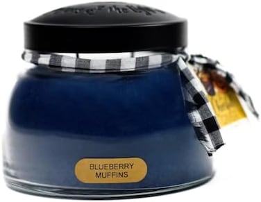 Blueberry Muffins Mama Scented Glass Jar Candle (22Oz) With Lid &amp; True To Life Fragrance Made In USA