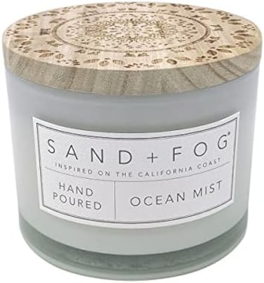 Scented Candle - Ocean Mist &ndash; Additional Scents And Sizes &ndash; 100% Cotton Lead-Free Wick - Luxury Air Freshening Jar Candles - Perfect Home Decor &ndash; 12Oz