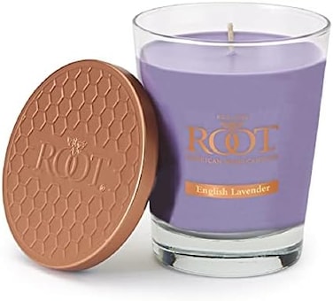 Root Candles Honeycomb Veriglass Scented Beeswax Blend Candle, English Lavender Large