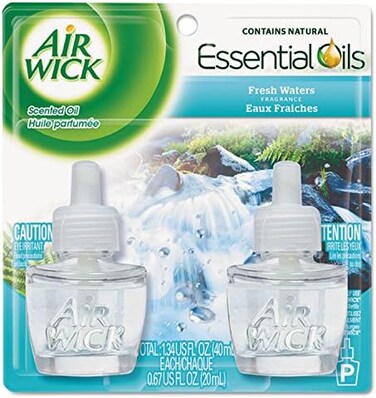 Air Wick, Plug In Scented Oil 2 Refills, Fresh Waters, 1.34 Oz (Pack Of 2)