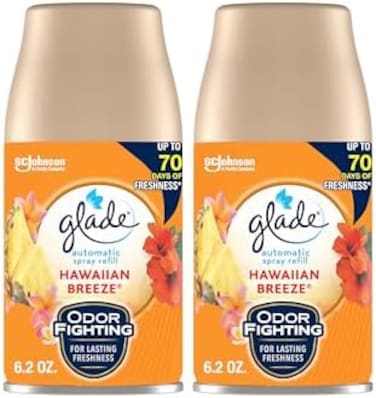 جليد إعادة تعبئة الرذاذ الأوتوماتيكي، معطر جو للمنزل والحمام، نسيم هاواي، 6.2 أونصة، عدد 2