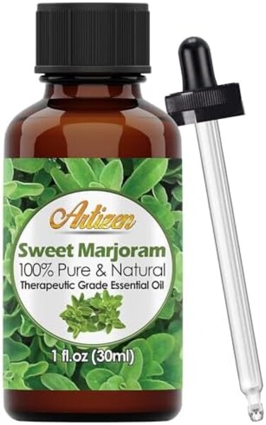 Sweet Marjoram Essential Oil (100% Pure &amp; Natural - Undiluted) Therapeutic Grade - Huge 1Oz.
