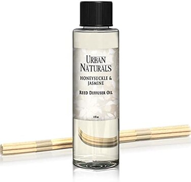 عبوة إعادة تعبئة زيت موزع روائح الزيوت العطرية من أوربان ناتشورالز بزهرة العسل والياسمين، عطر الزهور الجميل، الصفير، زهر البرتقال، السوسن، الورد وزنبق الوادي، تتضمن مجموعة مجانية من عصي القصب