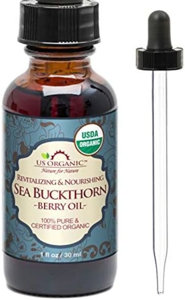 Sea Buckthorn Berry (Fruit) Oil, Usda Certified Organic,100% Pure &amp; Natural, Supercritical Co2 Extracted, Virgin, Unrefined In Amber Glass Bottle (1 Oz (30 ml))