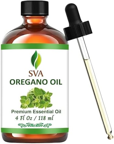 (زيت الأوريجانو، 118 مل (4 أونصة)) - زيت الأوريجانو العطري الطبيعي 100% من Sva Organics - زيت عطري بدرجة علاجية، 120 مل مع قطارة