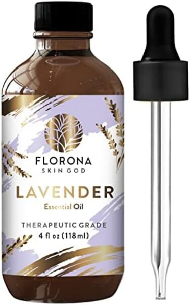 Florona Lavender Premium Quality Essential Oil - 4 Fl Oz, For Hair, Skin, Diffuser Aromatherapy, Soap Making, Candle Making