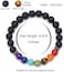 Gelconnie Lava Rock Chakra Bracelet 7 Chakra 8Mm Natural Stone Healing Bracelet Stress Relief Yoga Beads Anxiety Bracelet Aromatherapy Essential Oil Diffuser Bracelet Bangle