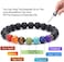 Gelconnie Lava Rock Chakra Bracelet 7 Chakra 8Mm Natural Stone Healing Bracelet Stress Relief Yoga Beads Anxiety Bracelet Aromatherapy Essential Oil Diffuser Bracelet Bangle