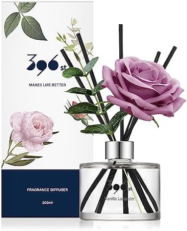 396 St. Rose Flower Reed Diffuser, Vanilla Lavender(Also Known As Garden Lavender), 200ml(6.7Oz) / Reed Diffuser Sets, Scentsy Home Fragrance, Scented Oils, Home &amp; Bathroom D&eacute;cor