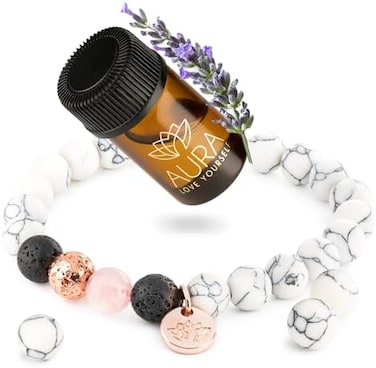 Lava Rock Diffuser Bracelet With Essential Oil Stone Beaded Bracelets For Women Yoga Beads Healing Crystal Gift For Mom Aromatherapy Stress Relief Self Care Spiritual Gifts For Women