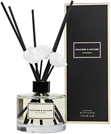 Culture &amp; Nature Reed Diffuser Set 6.7Oz (200ml) Black Rose Scented Diffuser With Sticks Home Fragrance Reed Diffuser For Bathroom Shelf Decor