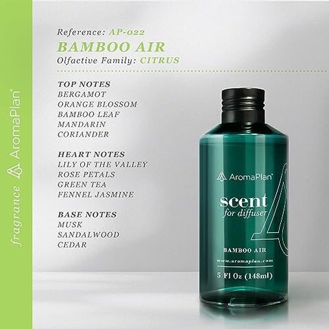 Home Luxury Scents Bamboo Air 5 Fl Oz, Home Luxury Collection - Diffuser Oil Blends For Aromatherapy - USA Fragrance, 5 Fl Oz (148ml)