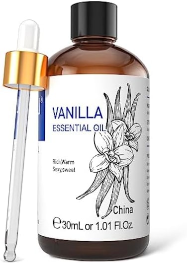 زيت الفانيليا العطري من هيكيلي، 1 أونصة سائلة، زيت عطري فانيليا طبيعي نقي 100% للبشرة والشعر والتدليك والرذاذ المنزلي والعطور والشموع والصابون وموزع روائح العلاج العطري - 30 مل
