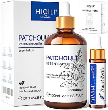 Hiqili Patchouli Essential Oil, Pure Natural And, For Perfume Making, Diffuser And Skin - 3.38 Fl Oz